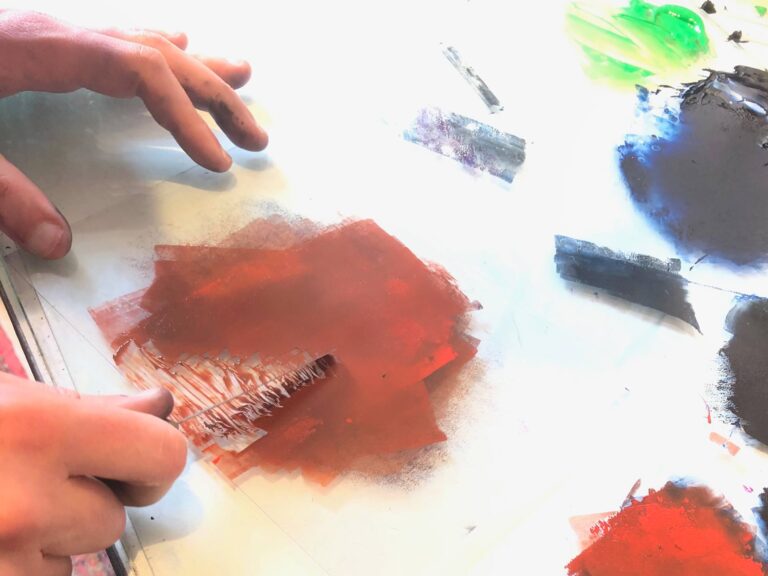 préparation du monotype