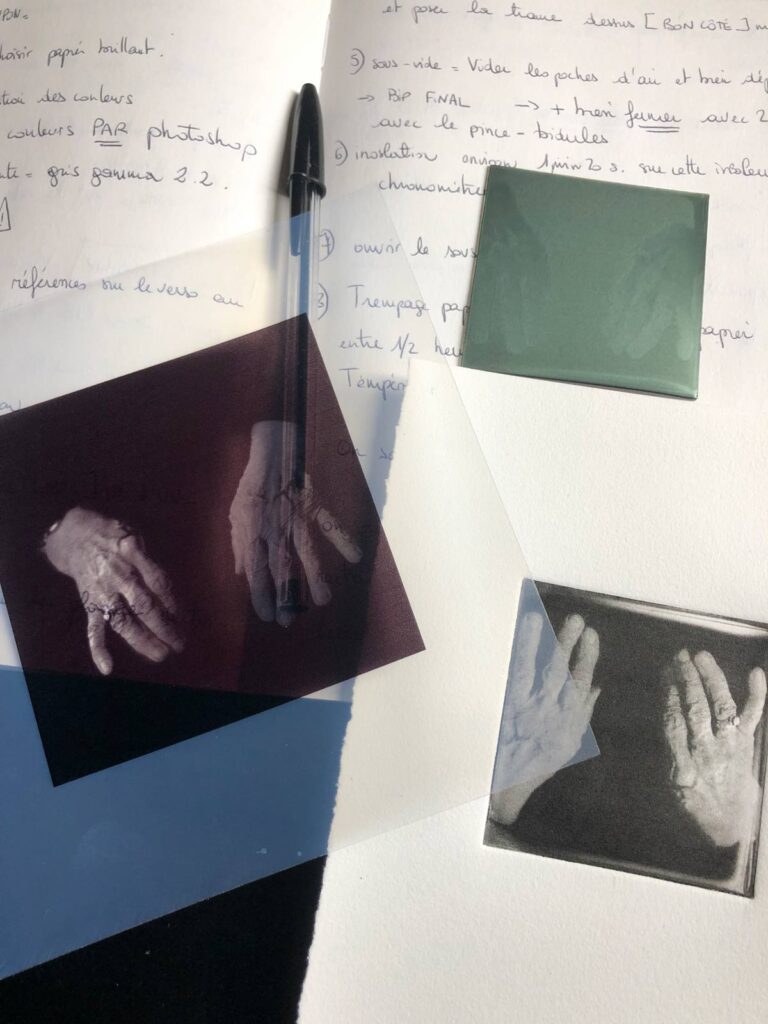 typon, contretype, plaque polymère et tirage d'une photogravure à la plaque polymère, Anne S.