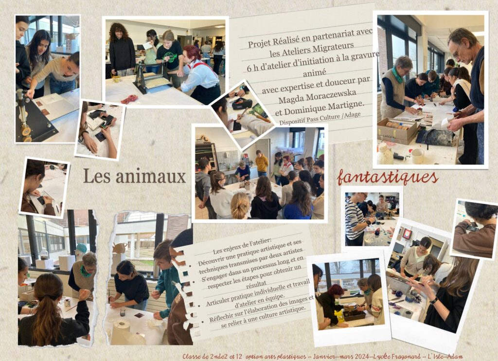 descriptif du projet réalisé par les élèves, lycée Fragonnard