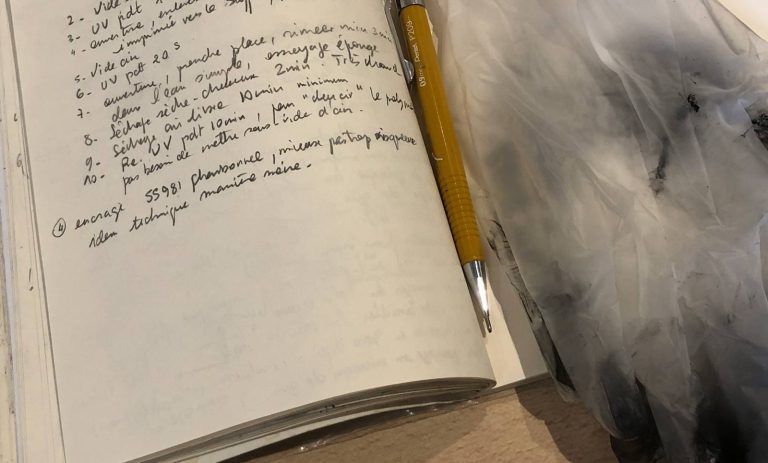 photogravure, stage au musée des Alpilles, carnet de notes