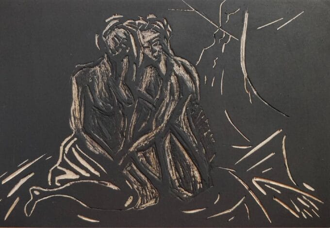 gravure sur bois, plaque encrée, Madeleine