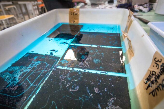 bain de sulfate de cuivre, gravure sur zinc