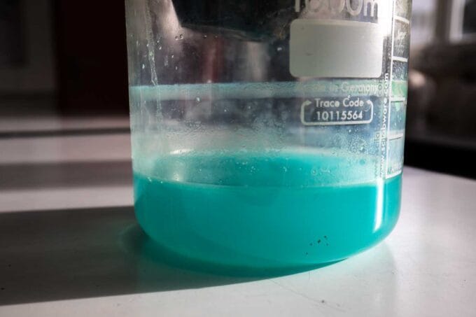 solution de sulfate de cuivre, gravure sur zinc